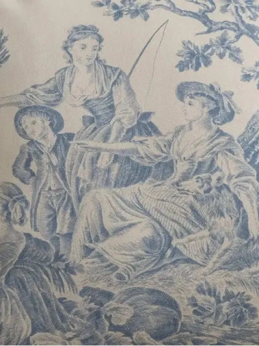 MAISON D’ HERMINE NWT the miller toile pillow cover -blue -18”